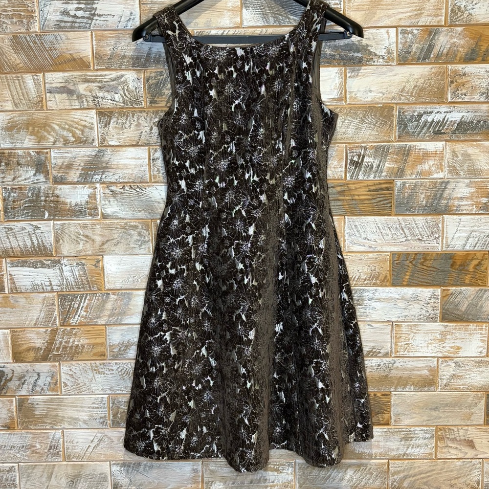 Modcloth Brown and Silver A-Line Cocktail Midi Dress.  Great condition. Size S.